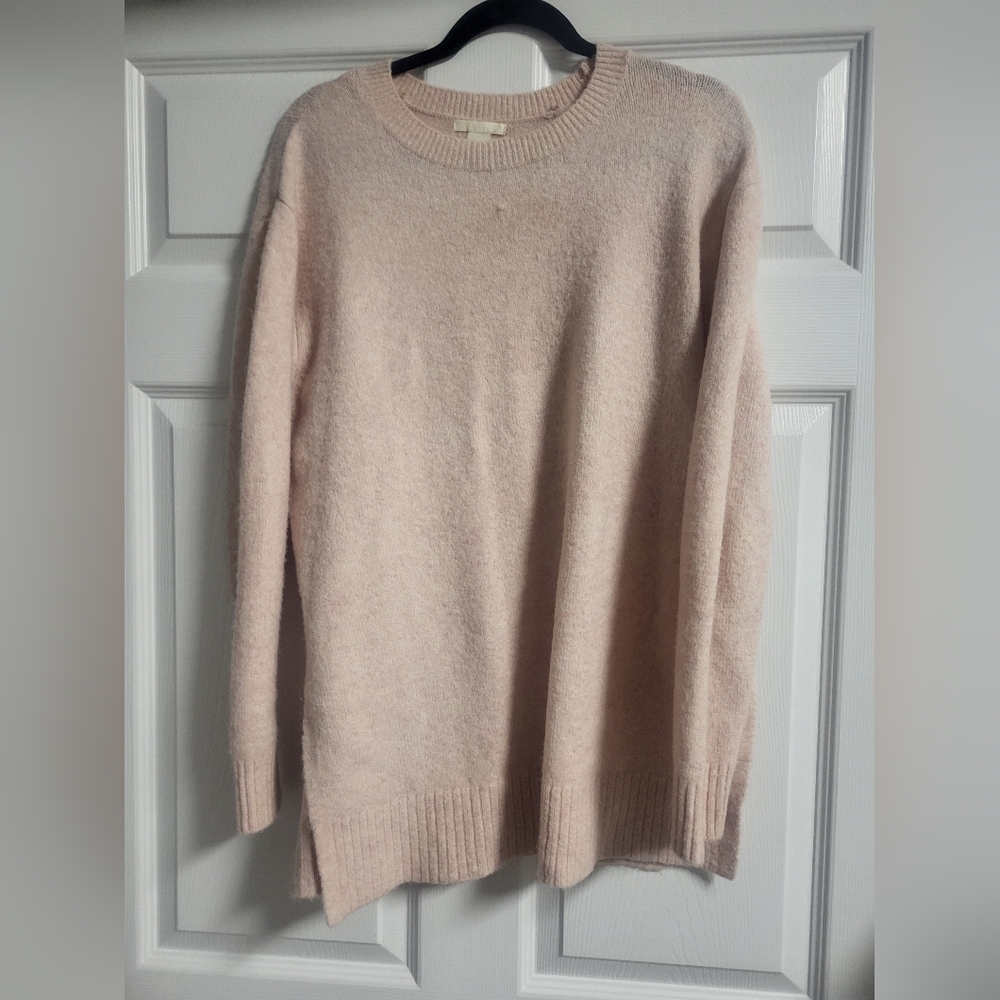 H&M - Womens, Pale Pink, Oversize Split Sides Wool Blend - Size S